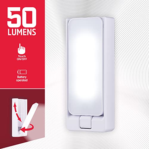 Energizer Swivel LED Touch Light, Battery Operated, 35 Lumens | Wireless LED Closet Light, Ideal for Under Cabinet, Closet, Hallway, Work Bench, Washroom, Pantry and Laundry Room - size: 1 Pack\n, style: Swivel Task Light