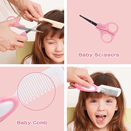 Baby Healthcare and Grooming Kit for Newborn Kids, 24PCS Upgraded Safety Baby Care Kit, Newborn Nursery Health Care Set, Baby Care Products - style: PINK-24