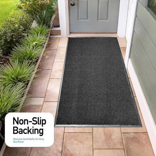 MaxMat® 4-Pack Extra Large Commercial Floor Mat, 3 x 5 Feet Heavy Duty, Waterproof, Low-Profile, Easy to Clean, Rubber Entry Mat (Black, 3 x 5 Feet - 4 Pack) - color: Black, size: 3 x 5 Feet - 4 Pack