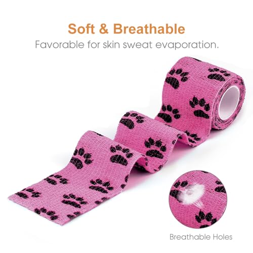 Vet Wrap Cohesive Bandages Bulk Self Adhesive Bandage Wrap Self Adherent Wrap Non-Woven for Dogs Pet Animals & Ankle Sprains & Swelling (2 Inch Mix) - color: 2 Inch Mix