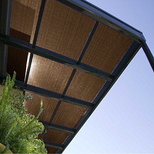 E&K Sunrise 12' x 2' Sun Shade Fabric Roll Outdoor Sun Shade Cloth Pergola Cover for Backyard Garden Patio Deck Greenhouse (Brown)