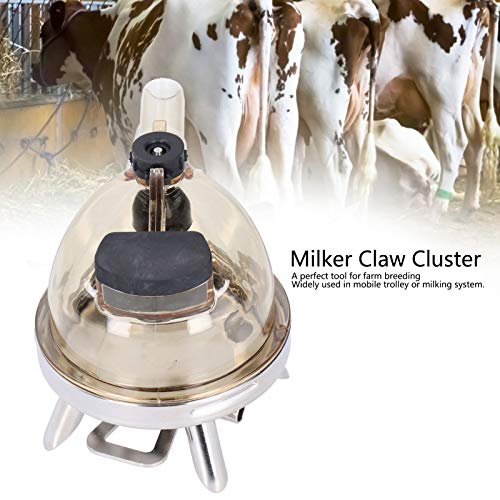 Cryfokt Milking Claw, 400Ml Cow Milk Collector Tool Replacement Easy to Install Farm Milking Machine Accessories with Stainless Steel Base, Milk Claw Cluster for Cow Sheep