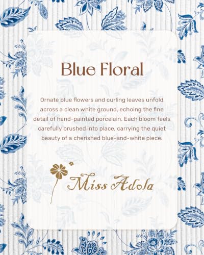 Miss Adola Corduroy Tote Bag for Women with Aesthetic Design | Magnetic Buckle & Pocket, Reusable, Soft, Roomy, Long Shoulder Handles, Double-sided Print, Casual Daily Work, Grocery Bags - color: Blue Floral, size: Large