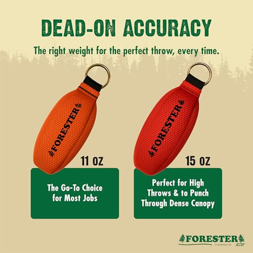 FORESTER Arborist Throw Line Kit | 11oz Throw Weight & 180ft Throw Rope | Pro Slick 100% Dyneema Throw Line Rope | Arborist Equipment for Tree Climbing - size: 11oz Throw Weight