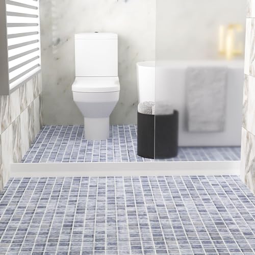 Raycity 3"H Shower Threshold Water Dam, Shower Water Guard (59 inch, White) | Silicone Rubber Water Stopper for Walk in Shower, Water Barrier, Prevent Leaks, Suitable for Bathroom, Kitchen - color: White, style: 59 inch