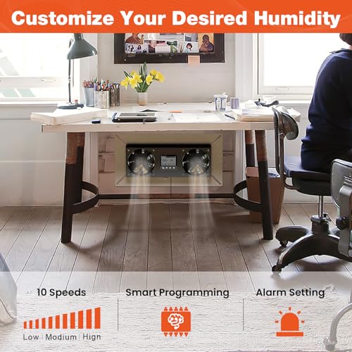 Abestorm Crawlspace Ventilation Fan with Humidistat, 240CFM Air-out | Smart Digital Panel,Temperature Controller, Moisture Reducing, for Crawlspaces Garage Attic Hydroponics Grow Tents, IP55 Rate - color: Silver