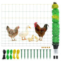 Electric Poultry Netting 41.5" H x 164' L, Portable Electric Chicken Fence for Chickens, Ducks, Geese & Turkey, Anti-Predator Poultry Net Fencing with Double Spike Posts for Backyard, Farm & Homestead - size: 41.5" H x 164' L Poultry