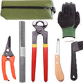 Farrier Tool Kits - 8 inch Professional Farriers Hoof Nipper Cutter Handle Knife Mini Rasp Hoof File Goat Pig Equine Metal Shears（7 Piece）