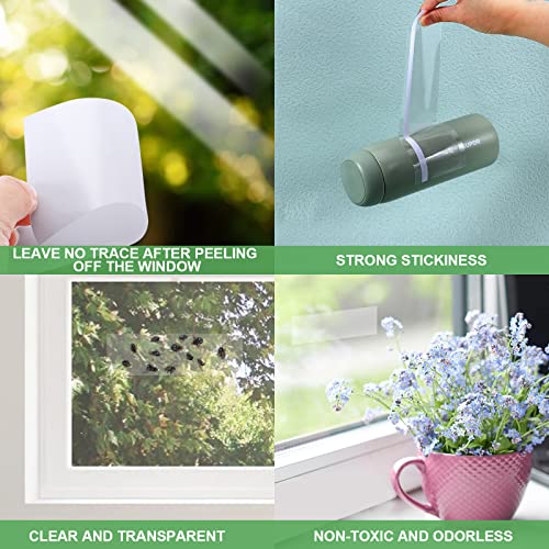 80 Pack Window Fly Traps Sticky,Clear Fly Paper Indoor for Home,Window Sticky Traps Fruit and Housefly Trap Indoor Fly Catcher Bug Traps Gnat Catcher Killer - style: Fly Traps Sticky