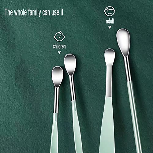 12 Pcs Ear Pick Earwax Removal Kit, Ear Cleaning Tool, Stainless Steel Earwax Removal Tool with Leather Storage Box (Black&Green) - color: Black and Green