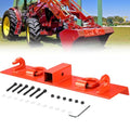 Tractor Bucket Hook, Bolt On Grab Hook with 2" Receiver, 1/2" D Rings, 5/16" Grab Hooks, Universal Bucket Attachment, Fits Compact Tractor Loader, 1.5" Bolt, Orange