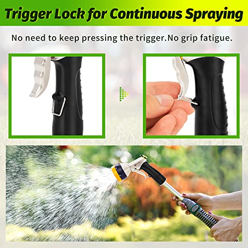 AUTOMAN Garden Hose Nozzles - High Pressure 100% Metal Hose Sprayer 2 Pack, Heavy Duty Garden Watering Nozzle Set, Powerful Garden Nozzle for Watering Plants, Window Cleaning,Washing Cars,Pets Bathing - style: 7 Patterns+4 Patterns