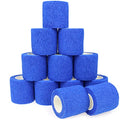Self Adhesive Bandage Wrap Animal Cohesive Bandage Self Adherent Wrap First Aid Tape for Dogs Cats Horses Birds & Wrist Healing Ankle Sprain (2 Inch Blue 12 Rolls) - color: 2 Inch Blue 12 Rolls