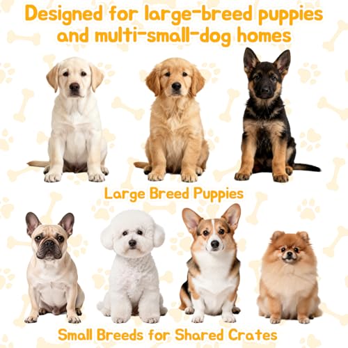 Dog Crate Divider Panel 2-Pack, 28" H Adjustable Kennel Divider | Expands 18.9"-38.2" Width, fits 42"-48" cages, Rust-Resistant Metal, Puppy Training, Anxiety Relief, Security for Puppies - size: 27.95"H