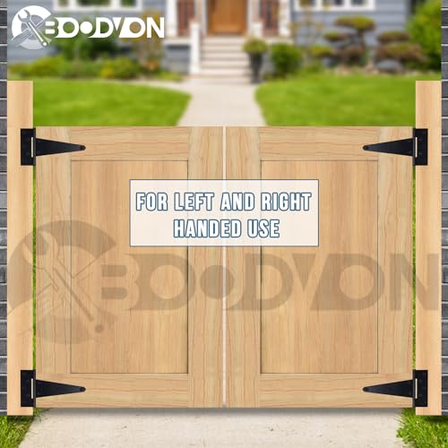 12 Inch T-Strap Gate Hinges, Shed Barn Door Hinges Heavy Duty, Black Tee Hinges for Wooden Fences, Yard Gate, Wrought Hardware Iron Rustproof (2Pack/Set) - size: 12 Inch
