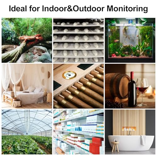 eMylo WiFi Indoor Outdoor Thermometer Hygrometer with 3 Remote Sensors | Temperature Humidity Monitor with Large LCD Display, App Alerts, 426 ft Range for Home, Greenhouse, Baby Room & Wine Cellar