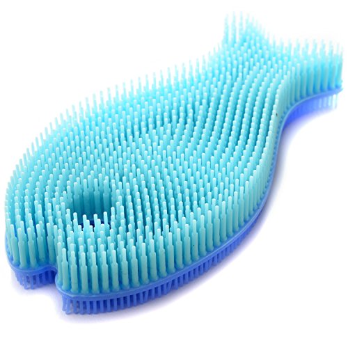 Norpro Fish Silicone Dish Brush - color: Blue (Fish)