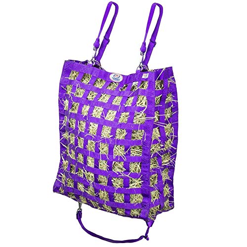 Derby Originals Superior Slow Feeder Horse Hay Bag with Super Tough Bottom and 1 Year Warranty - color: Purple