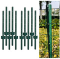 3 Feet Metal Fence Post Green, Pack of 10, for 24 Inch High Garden Welded Wire Fence U-Channel Steel Garden Post - color: Green, size: 3',10 PCS