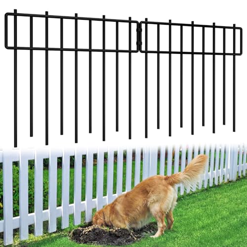 HIHADUUM 27.07ft Animal Barrier Fence - Garden Fence Animal Barrier 1.2" Gap & 3.75mm Thick Steel No Dig Fence Panels for Barrier, Dog Fence Outdoor for Yard, Garden Fencing and Garden Edging Border - size: 27.07 ft(L) X 13 in(H), 25 Pack