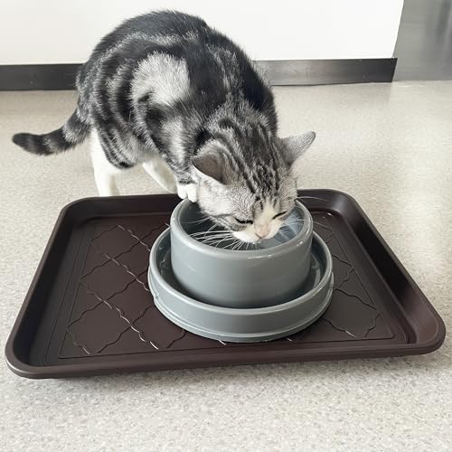 PetLike Boot Trays for Entryway Indoor, Pet Food Mat Trays, 16.7 x 12.8 inch 2 Packs, Waterproof Rubber Shoe Tray for Indoor and Outdoor, Multi-Purpose Tray for Boots, Shoes, Pets, Garden - color: Coffee, size: 16.7x12.8 INCH
