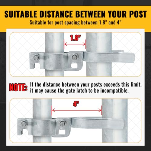VIVIDA Chain Link Gate Latch 1-3/8" x 2-3/8", Fence Gate Fork Latch, 1 PCS | Galvanized Fence Gate Lock, Chain Link Fence Parts, Bolts & Nuts Included - size: 1-3/8" x 2-3/8" (1 PCS)