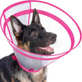 Dog Cone to Stop Licking, Clear Recovery Collar with Detachable Zipper, Sturdy Elizabethan Collar for Large Medium Small Dogs, Soft Adjustable Cone After Surgery Patented, Hot Pink XXL - color: Hot Pink, size: XXL(Neck: 20.5"-23.5")