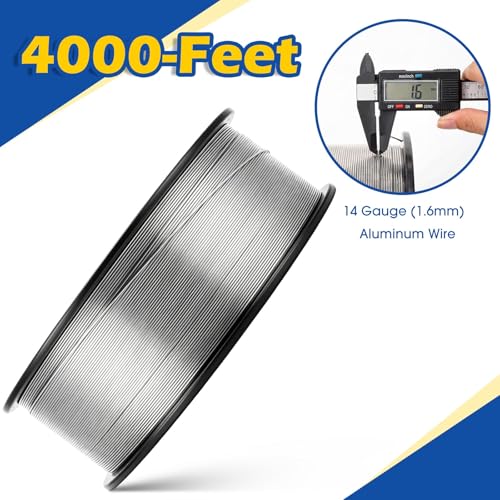Gisafai 4000 ft 16 Gauge Aluminum Wire for Electric Fencing, Aluminum Alloy Wire for Electric Fencing, High Conductivity & Durability - size: 4000 ft 16 Gauge