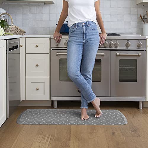 GelPro Elite Premier Gel Anti-Fatigue Kitchen Comfort Floor Mat, 20x48”, Trellis Classic Grey - color: Trellis Classic Grey, size: 48"L x 20"W x 0.8"Th