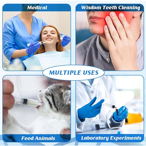 5 Pack Dental Syringe Disposable 12ml Dental Irrigation Syringe with Curved Tip for Oral, Dental Care, Tonsil Stone Squirt, Feed Pet, Liquid Injection, Oil, Glue, With Clear Measurement (C 5 Pack 12ml) - size: C 5 Pack 12ml