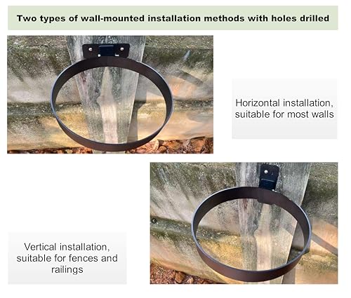 5-Gallon Bucket Holder, Wall-Mounted Istallation,Applicable to Courtyards, Warehouses, and Horse Farms (Excluding Buckets) (Black 1 PCS)