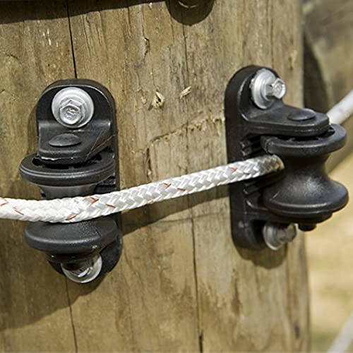 QMARK 20 Pack Electric Fence Wood Post Roller Insulators, Corner Insulators Black (20)