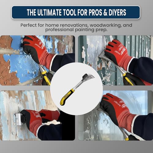 LU&MN Heavy-Duty Paint Scraper Tool with 2.38" Tungsten Carbide Blade | Professional Grade Carbide, Glue, Putty & Coating Remover, Comfort Non-Slip Ergonomic Handle - style: 2.38"Blade
