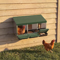 3-Compartment Chicken Nesting Box, Heavy Duty Galvanized Steel Poultry Nest Box, Wall Mount/Freestanding Design for Hens, Ducks, Backyard Homesteads & Farm Use, Green, with Soft Mats, No Stand - color: Green, size: 3 Room&Mat Board