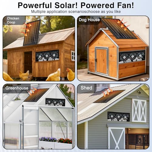 Solar Exhaust Fan,25W Solar Fan for Chicken Coop,Shed,Greenhouse & Attic Ventilation Cooling, Easy Installation,3500RPM,18FT Cord,IP67 Waterproof Solar Powered 3 Fan Kit - size: 25W Solar Exhaust Fan 3 Kit
