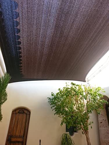 Shatex 90% 8x15ft Sun Shade Fabric for Pergola Cover Porch Vertical Screen, Black - size: 8x15ft with Clips - Black