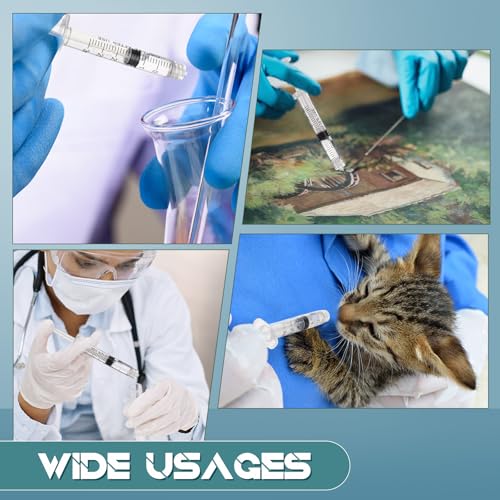 TrelaCo 50 Pack Syringe Without Needle Disposable Plastic Syringes with Cap Measuring Dispensing Tools Individually Sealed for Pets Feeding(3 ml) - size: 3 ml