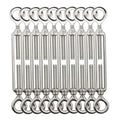 TooTaci 10 Pack M5 Turnbuckle, 304 Stainless Steel Turnbuckle Eye and Eye | Turnbuckle Wire Tensioner, Adjustable Turnbuckles for Cables Wire, Cable Tightener for Tension, Garden Trellis, Cable Railing - size: M5 OO-10Pcs