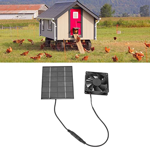 Solar Fan, Solar Powered Fan, Solar Panel Fan Kit Solar Powered Exhaust Fan for Small Chicken Coops, Greenhouses, Sheds, Pet Houses, Solar Ventilation Fan Solar Exhaust Fan