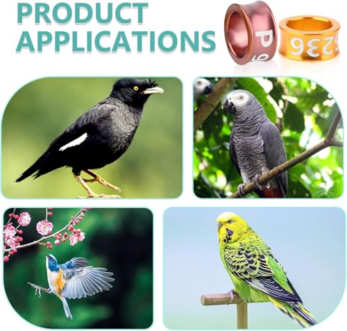 Bird Ring Leg Bands Identify Band Aluminum Alloy Closed Bird Ring for Hibiscus Birds,Parrots,Peonies,etc.Mixed Colors 50 Per Pack(ID6.0MM) - size: ID6.0MM