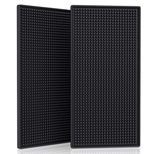 2PCS 12x6in Barber Work Station Mat for Salon, Service Mat Cushion for Bar | Flexible PVC Heavy Duty Antiskid Rubber Mat for Stations, Heat-Resistant Pad Tools for Styling Hair Dryers Hair Trimmers - size: 12x6" - 2PCS
