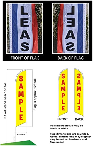 GLOBAL ADVERTISING SOLUTIONS Auto Repair Feather Flag Eye Catching Banner Sign for Business and Marketing Complete Set with 15 ft Pole Kit and Ground Spike (Auto Electric) - style: Auto Electric