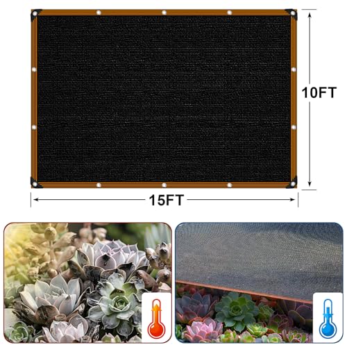 Shade Cloth - for Garden 90% Plant Shades Mesh Tarp with Grommets Outdoor Sun Shades Netting for Chicken Coop Greenhouse Vegetables Pergola Patio Cover - size: 10×15FT
