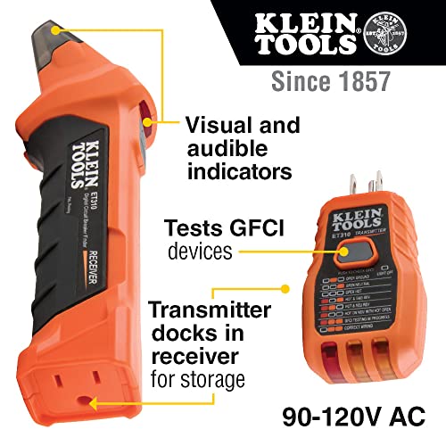Klein Tools 80101 Circuit Breaker Finder Kit, GFCI Outlet and Receptacle Tester Kit, Multimeter, NCVT, Outlet Tester, Leads, 4-Piece - style: Home Tester 4-Piece Kit with Circuit Finder