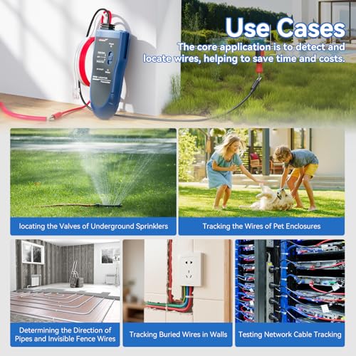 NOYAFA NF-816LP Underground Wire Locator, Electrical Cable Tracker | Find Breaks in Buried Wires, Network & Irrigation Line Finder, Rechargeable, LED Flashlight