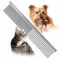 Jeffers Flat Back Pet Grooming Comb – Chrome Plated Steel Comb with Fine & Coarse Teeth for Dogs, Cats, Puppies – Detangling, Deshedding, Dematting Tool for Long or Short Hair - 6" L, 7/8" Teeth - size: 6"L