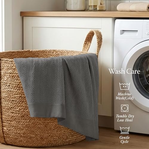Threadmill Luxury 100% Cotton Twin Herringbone Blanket, Dark Grey | All-Season Thermal Throw Blanket, Soft & Breathable, Cozy Moisture-Wicking, OEKO-TEX Certified, Machine Washable, 68x92 in - color: Dark Grey, size: Twin (68" x 92")