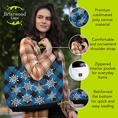 Briarwood Lane Tote Bags 14" x 15" x 7" 2022 Collection - color: Chk Snowflake