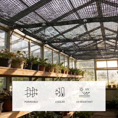 ColourTree 30% Black Shade Cloth, 16FT x 20FT Mesh Tarp, UV Resistant Netting with Upgrade Grommets for Plant Cover, Greenhouse, Chicken Coop, Barn, Kennel, Garden - color: Black, size: 1 6' x 2 0'