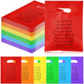 Coume 100 Pcs Back to School Gifts Bags for Students Rainbow Inspiration Quotes Plastic Goodie Snack Treat Bags with Handles Birthday Party Favors from Teachers, 6" x 8" - style: Classic Style